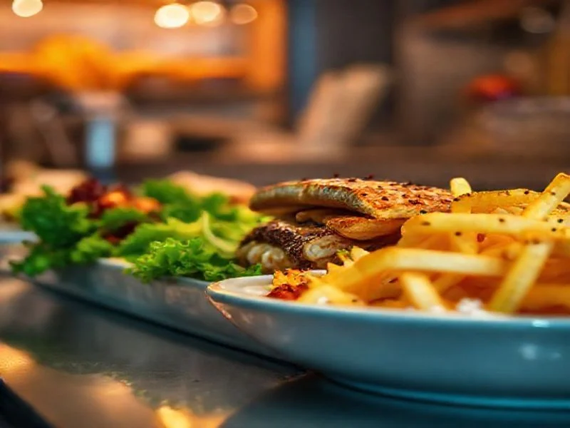 A beautifully composed and vibrant salad featuring heirloom tomatoes of various colors, creamy burrata cheese, fresh basil leaves, and a drizzle of balsamic glaze. The ingredients are artfully arranged to highlight their natural beauty and freshness, suggesting a light yet luxurious culinary experience. This image underscores the brand's dedication to seasonal produce and elegant, health-conscious plating, appealing to those who appreciate both taste and aesthetic in their dining choices.