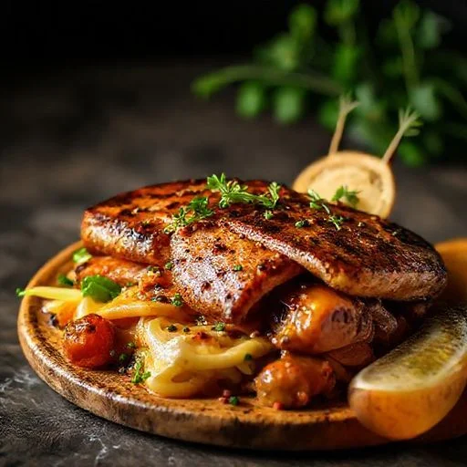 Chef plating dessert with tweezers